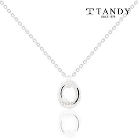 [TANDY] Silver 925 Interlocking Dual Pendant Necklace TDN604 - 92.5% Pure Non-Plated Silver, Elegant Design with Engraved TANDY Logo for Timeless Style - Made in Korea